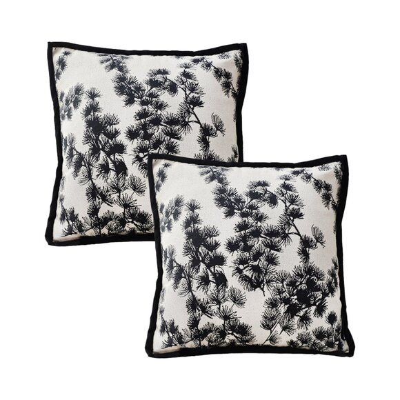 SOGA 2X 45cm Black Floral Pillowcase